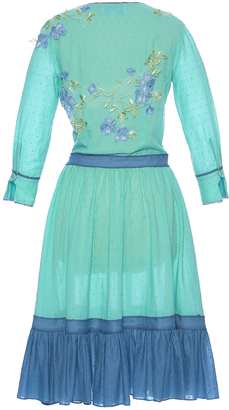 Luisa Beccaria Cotton Plumetil Multicolor Mini Dress