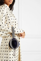 Thumbnail for your product : MAE CASSIDY Cassidy - Babi Bracelet Tasseled Embellished Velvet Clutch - Midnight blue