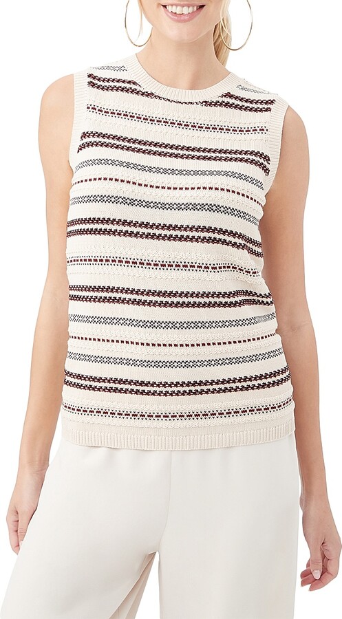 Women's Samoa Striped Knit Tank Top - Totem Ecru - Size XS