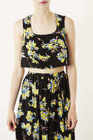 Thumbnail for your product : Topshop Floral Textured Crop Top