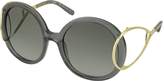 Thumbnail for your product : Chloé JACKSON CE 703S Large Round Acetate and Metal Women's Sunglasses