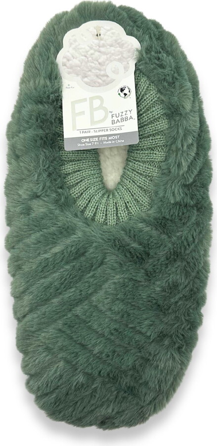 Fuzzy Babba Women’s Textured Faux Fur Slipper Socks, 1-Pack, One Size