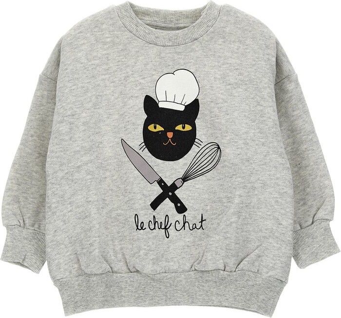 Mini Rodini Chef Cat Printed Crewneck Sweatshirt