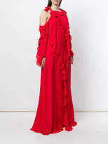 Thumbnail for your product : Elie Saab ruched cold shoulder maxi dress