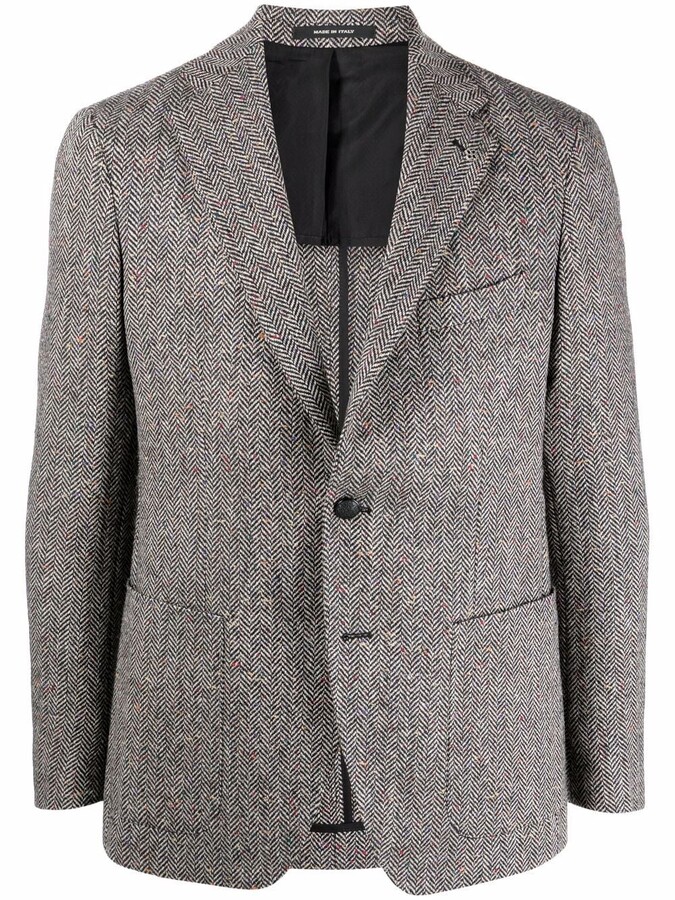 grey houndstooth blazer