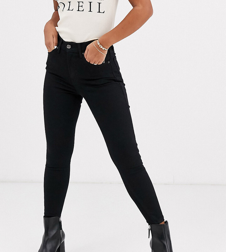 Topshop Petite Jamie jeans in black - ShopStyle