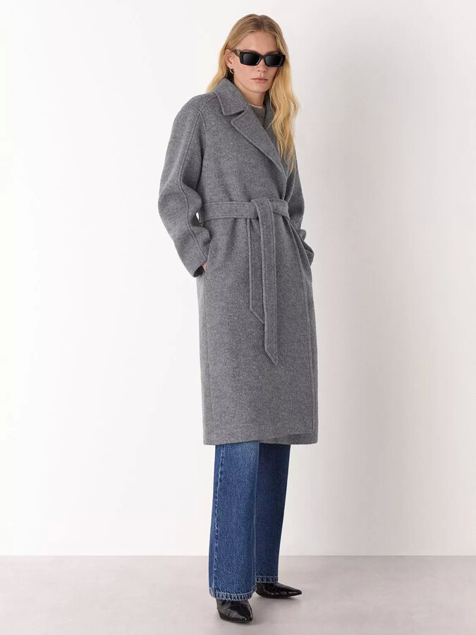 John Lewis ANYDAY Plain Longline Double Breasted Teddy Coat
