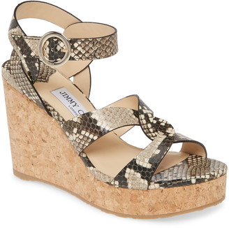 bandmate snake print platform wedges