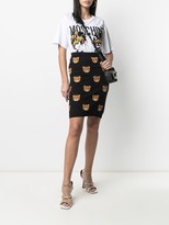 Thumbnail for your product : Moschino Teddy-Pattern Intarsia-Knit Skirt