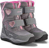 Thumbnail for your product : Geox Silver and Pink Glitter Heart Snow Boots