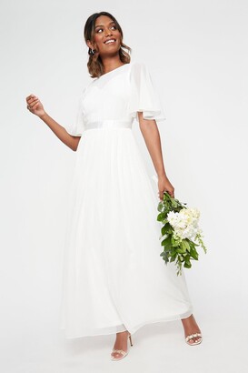 Dorothy Perkins Womens White Sleeved Chiffon Maxi Dress - ShopStyle