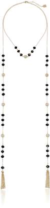Laundry by Shelli Segal 2 Row Lariat Gold Necklace, 16" + 2" Extender