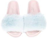 Thumbnail for your product : Dolce & Gabbana Kids fur-lined slider sandals