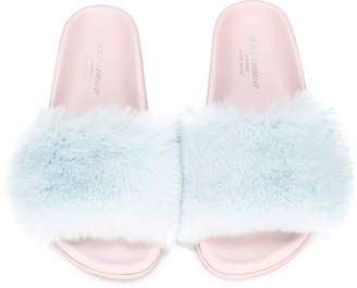 Dolce & Gabbana Kids fur-lined slider sandals