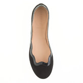 Thumbnail for your product : J.Crew Scalloped suede ballet flats
