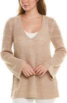 Thumbnail for your product : Lafayette 148 New York Open Stitch V-Neck Cashmere & Silk-Blend Sweater