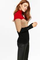 Thumbnail for your product : Wallis Red Colour Block Polo Neck Jumper