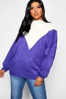 Thumbnail for your product : boohoo Plus Oversized Knit Balloon Sleeve Sweater