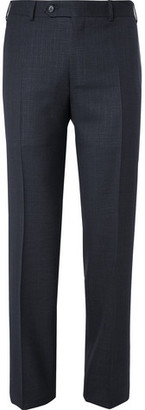 Canali Blue Sienna Slim-fit End-on-end Wool And Silk-blend Suit Trousers