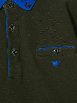 Armani Junior polo shirt with contrast trim