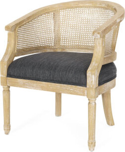 One Allium Way Charcoal Accent Chair With Beautifully Crafted Wood Frame And Upholstery Modern Cane Comfortable Design