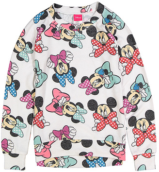 Jerry Leigh Minnie Mouse White & Blue Bow Pullover - Girls