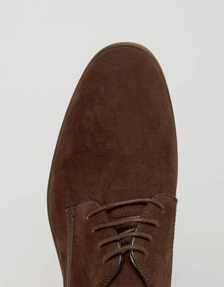 ASOS Lace Up Shoes In Brown Suedette With Contrast Details