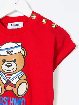 Moschino Kids bear print ruffled T-shirt
