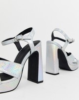Thumbnail for your product : Truffle Collection cross strap platform heeled sandals