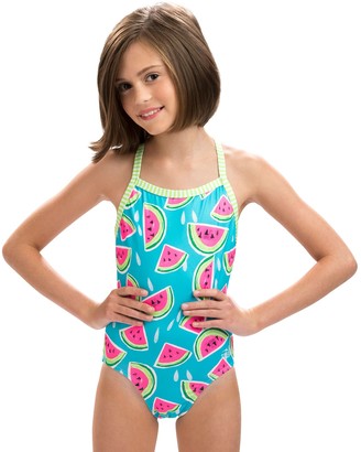 Dolfin Girls' Print One-Piece Swimsuit