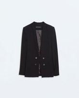 Thumbnail for your product : Zara 29489 Combined Blazer With A Knit Side Panel