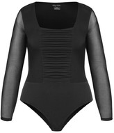 Thumbnail for your product : City Chic Ruched Detail Bodysuit - black