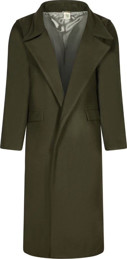 Olive Wool Coat Shop The Largest Collection ShopStyle