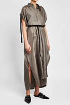 Thumbnail for your product : Karl Lagerfeld Paris Silk Maxi Shirt Dress