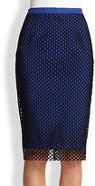 Thumbnail for your product : Elizabeth and James Heyden Mesh-Overlay Pencil Skirt
