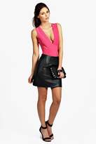 Thumbnail for your product : boohoo Sleeveless Deep Plunge Neck Bodysuit