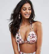 Thumbnail for your product : ASOS Fuller Bust Exclusive Coloured Animal Print Triangle Bikini Top Dd-F