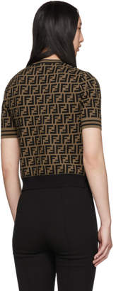 Fendi Black and Brown Knit Forever T-Shirt