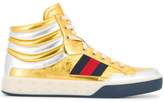 Thumbnail for your product : Gucci metallic hi-top sneakers