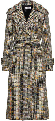 Victoria Beckham Belted Checked Wool-blend Tweed Coat