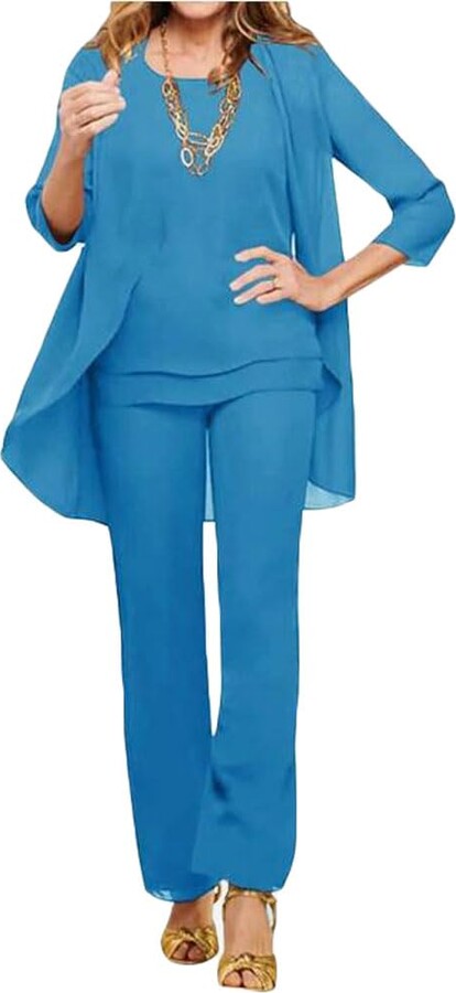 Chiffon Pant Suit for Mother of The Women Party Wedding Guest