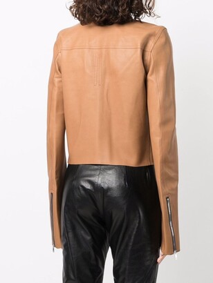 Rick Owens V-neck leather jacket