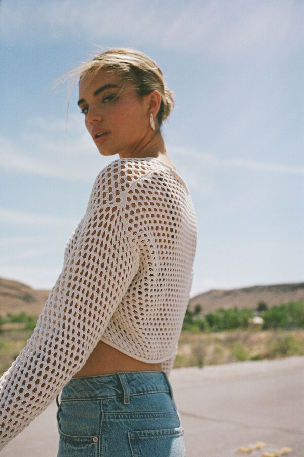 Garage Open-Knit Cropped Sweater - ShopStyle
