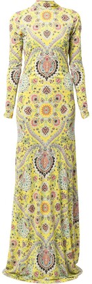 Etro Paisley-Print Long Jersey Gown