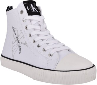 calvin klein high top sneakers white