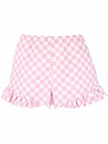 Thumbnail for your product : Roseanna Grid-Print Ruffle Shorts