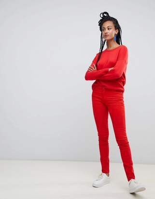 Esprit lightweight oversized jumper in red