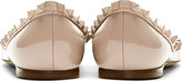 Thumbnail for your product : Valentino Taupe Patent Leather Rockstud Flats