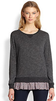 Thumbnail for your product : Clu Floral Ruffle-Trim Sweatshirt