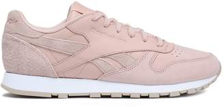 Reebok Classic Suede-trimmed Perforated Leather Sneakers